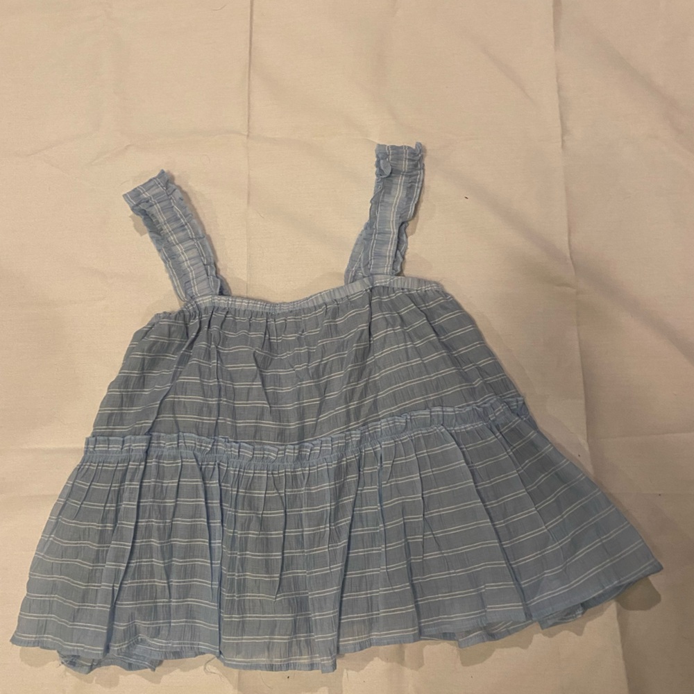 Blue Striped Sleeveless Top